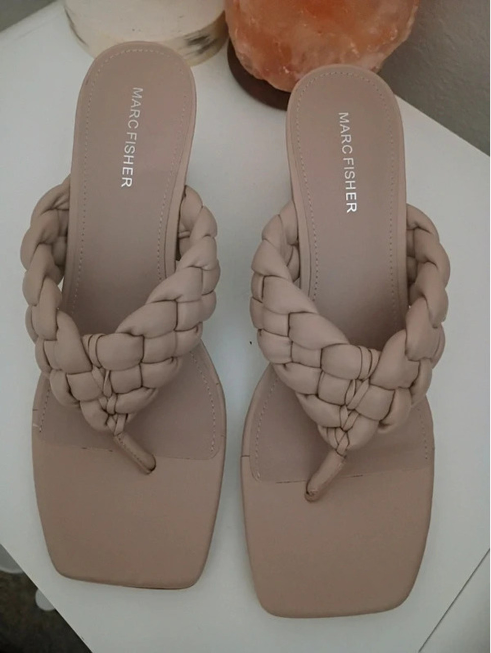Marc Fisher braided heels 9M in Beige